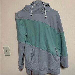 AMPERSAND AVE Gray and Green Hoodie
